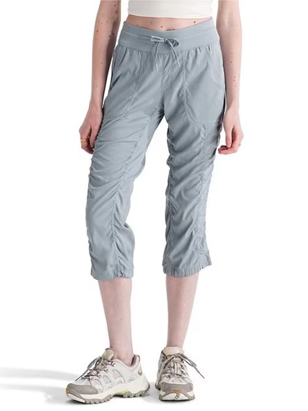 The North Face Aphrodite 2.0 Capri Pants S Small Frost Grey Beige Hiking Cropped